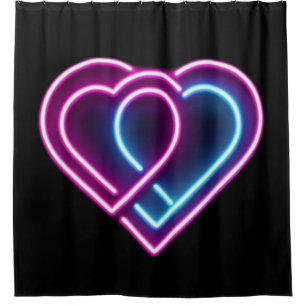 Neon pink/blue heart Valentine's day mug