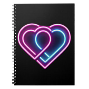 Neon pink/blue heart Valentine's day mug Notebook
