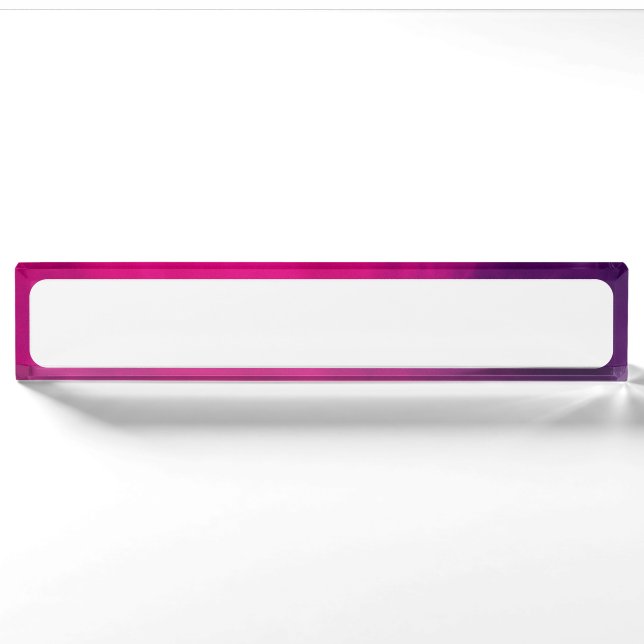 Neon Pink Border Desk Nameplate – Customizable (Front)