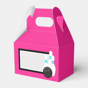 Neon Pink Bowling Favor Boxes