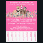 Neon Pink Breeds Dog Walker Service Flyer<br><div class="desc">Neon Pink Breeds Dog Walker Service Flyer</div>