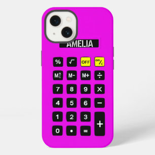 Neon Pink Calculator with Keypad iPhone 13 Case