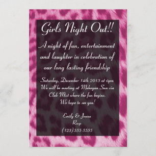 Neon Pink Cheetah Imprimer Invitation De Nuit Pour