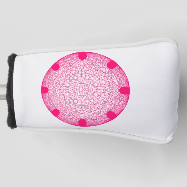 Neon Pink Circle Putter Head Cover – Customizable (Front)