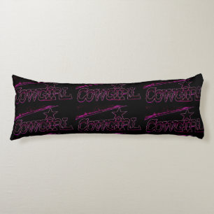 neon pink cowgirl black Thunder_Cove Body Pillow