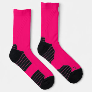 Neon Pink Crew Socks for Men – Customizable & Bold
