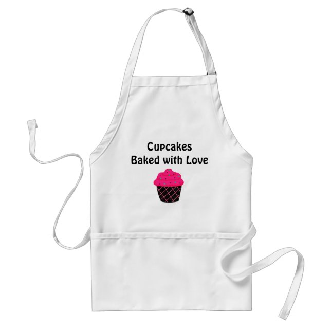 Neon Pink Cupcake Standard Apron (Front)