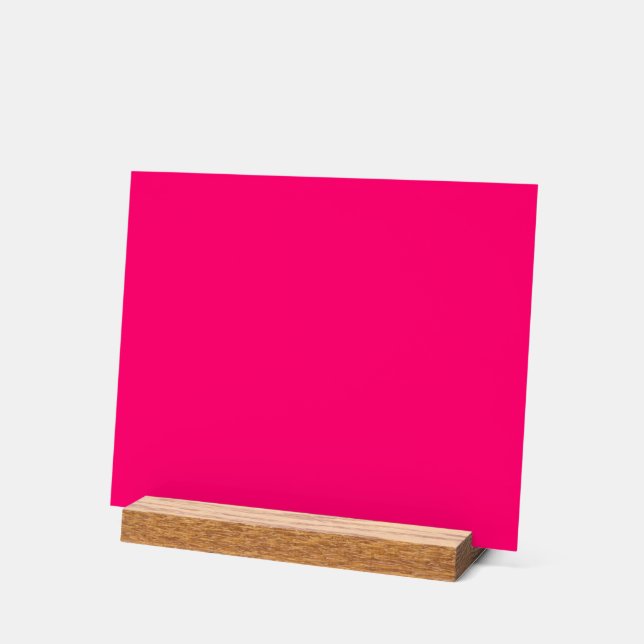 Neon Pink Custom Acrylic Sign with Stand (Angle)