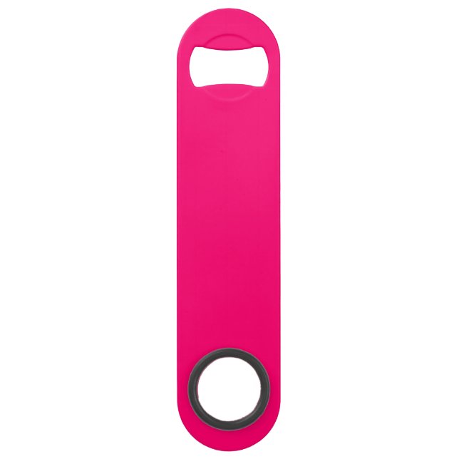 Neon Pink Custom Bottle Opener – Bulk Orders Bar Key (Front)