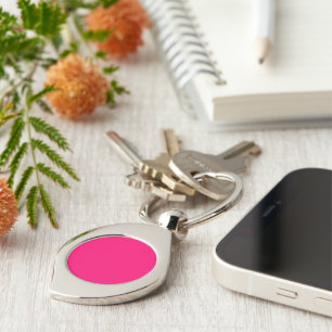 Neon Pink Custom Metal Keychain – Bulk & Personal