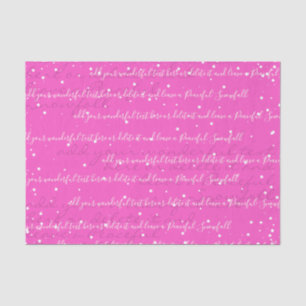 Neon Pink   Custom Script Text Elegant Christmas Tissue Paper