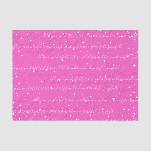 Neon Pink | Custom Script Text Elegant Christmas Tissue Paper (Front)