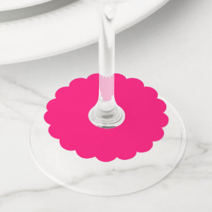 Neon Pink Customizable Wine Glass Tags
