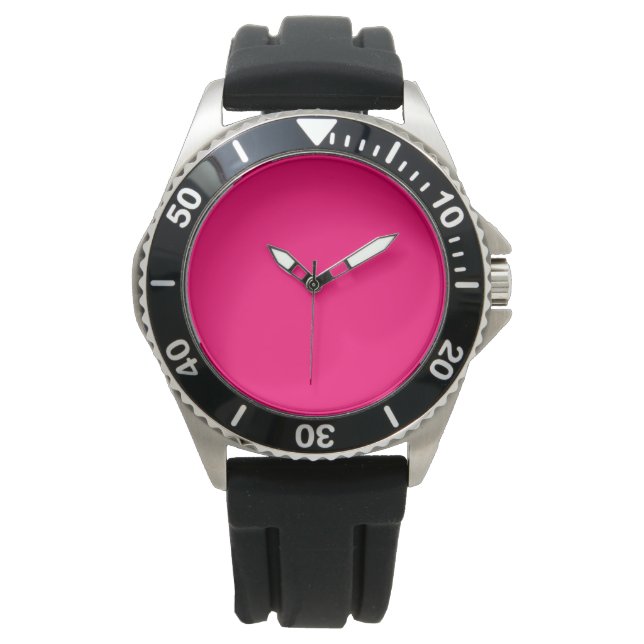 Neon Pink Diver Watch – Customizable & Bold (Front)