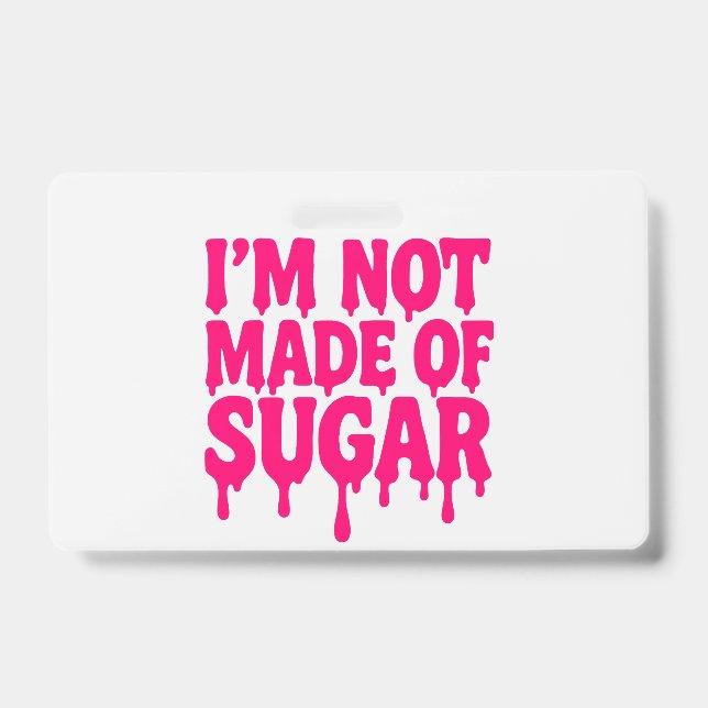 Neon Pink Drip Badge ID Tag – Customizable (Front)