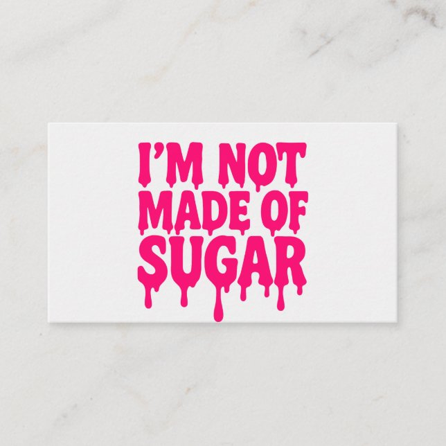 Neon Pink Drip Quote Business Card – Customizable (Front)