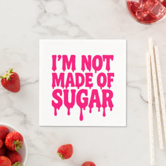 Neon Pink Drip Quote Napkin – Customizable