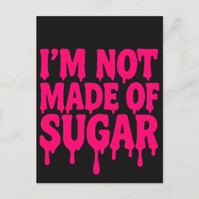 Neon Pink Drip Quote Postcard (Black) – Customize (Front)