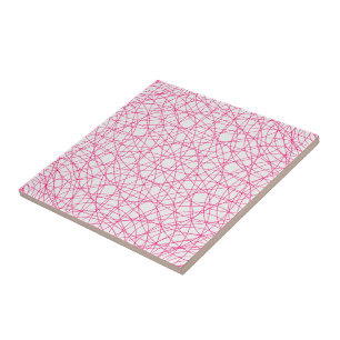 Neon Pink Geometric All-Over Tile – Customizable