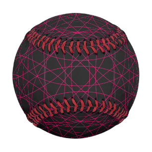 Neon Pink Geometric Baseball – Customizable