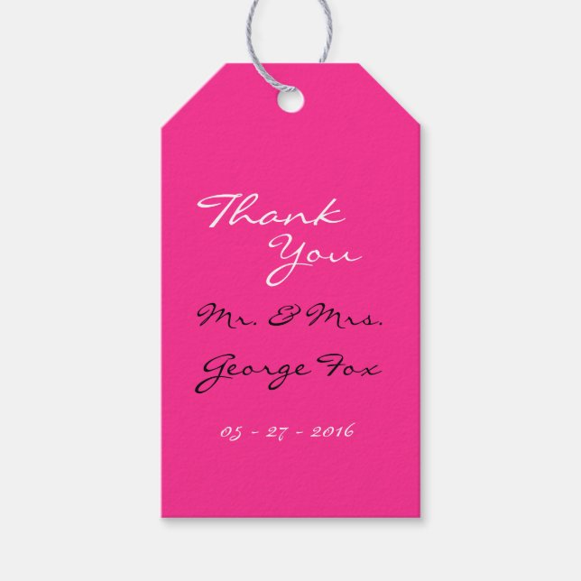Neon Pink Gift Tags (Front)