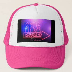 Neon Pink Girls Sign Thunder_Cove  Trucker Hat