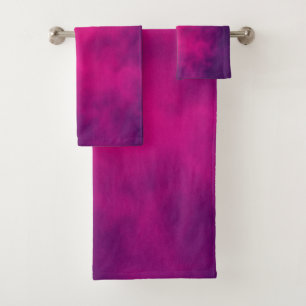 Neon Pink Gradient Bathroom Towel Set – Customize