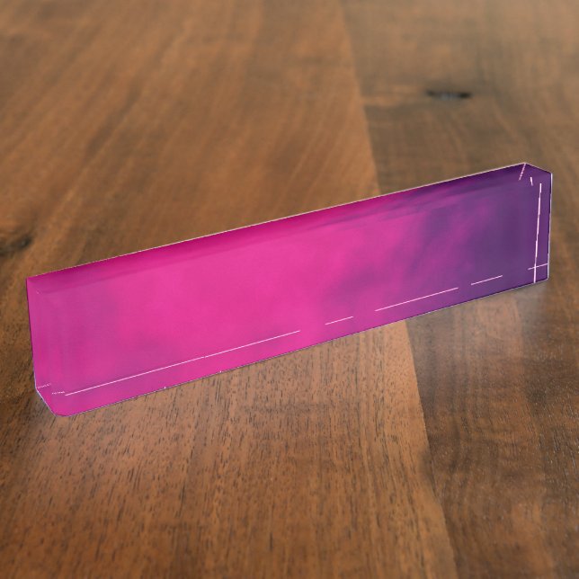 Neon Pink Gradient Desk Nameplate – Customizable (Side)