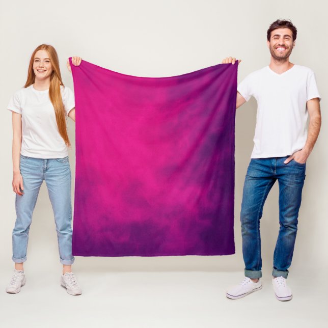 Neon Pink Gradient Fleece Blanket – Customizable (In Situ)