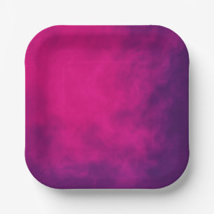 Neon Pink Gradient Paper Plates – Customizable