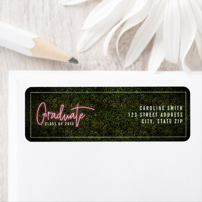 Neon Pink "Graduate" Class of Greenery Graduation (Insitu)