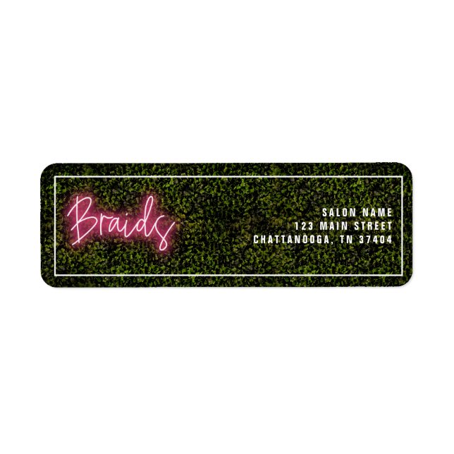 Neon Pink Hair Salon Braids Professional Étiquette (Devant)