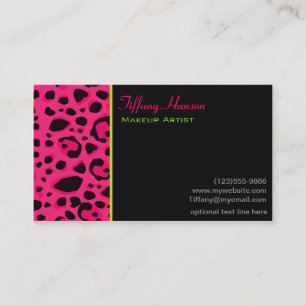Neon Pink Leopard Cheetah Print Business Card