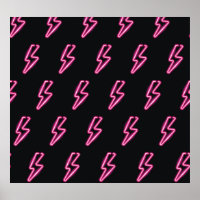 Neon Pink Lightning: Dark Background.