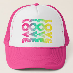 Neon Pink Love Trucker Hat