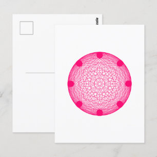 Neon Pink Mandala Modern Postcard – Customizable