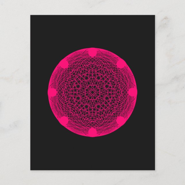 Neon Pink Mandala on Black Flyer – Customizable (Front)