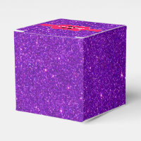 Neon Pink Monogram on Purple Glitter