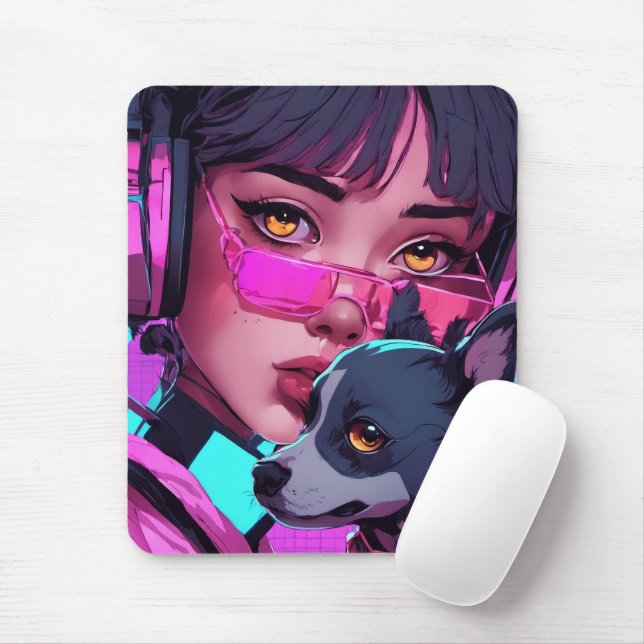 Neon Pink - Mouse Pad (With Mouse)