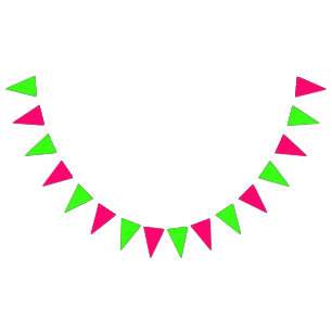 Neon Pink & Neon Green Bunting Banner – Customize