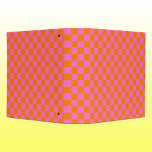 Neon Pink Orange Chequered Chequerboard Vintage Binder<br><div class="desc">Neon Pink and Orange Chequered Chequerboard | Vintage | Classic | Trendy | Stylish | Fashion | Minimal</div>
