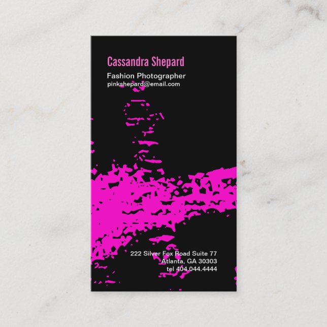 Neon Pink Paint Business Card (Front)