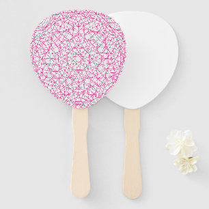 Neon Pink Patterned Leaf Fan Set – Customizable