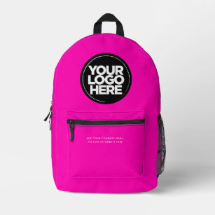 Neon Pink   Personalized Corporate Logo and Text Printed Backpack