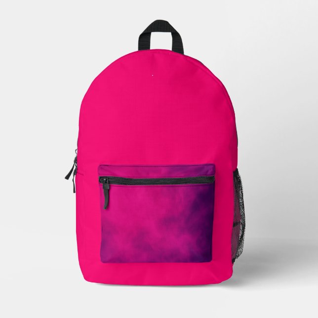 Neon Pink & Purple Accent Backpack – Customizable (Front)