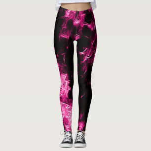 Neon Pink Rave Star Leggings