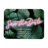 Neon Pink Sign Modern Tropical Save the Date