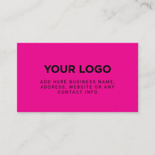 Neon Pink   Simple Company Logo Business Card
