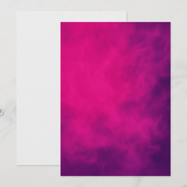 Neon Pink Smoke Flat Announcement Card – Customize (Front/Back)
