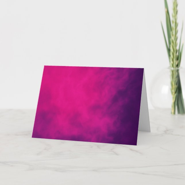 Neon Pink Smoke Folded Greeting Card – Customize (Front)